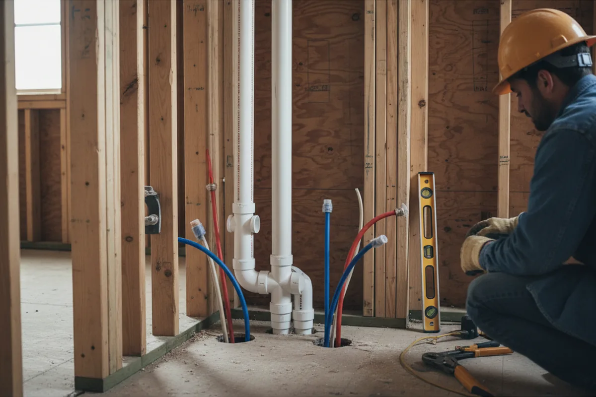 Drain and supply rough-in during Garbage Disposal Repair in Rockwood